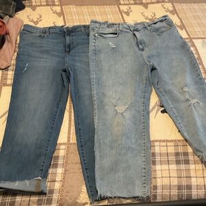 LC Lauren Conrad Blue and Light Blue Boyfriend Jeans